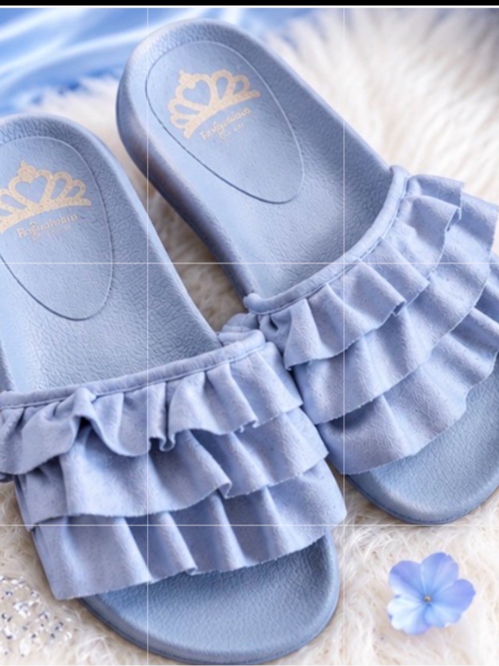 Fergalicious Powder Blue Flutter Slides - Picture 3 of 8